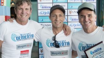 Sponsor team, with Morgans, Kennard's and Wipeout Dementia logos on shirts