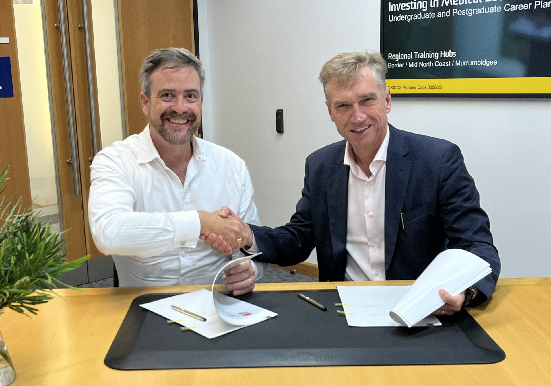 Attila Brungs with MNCLHD Chief Executive Stewart Dowrick  