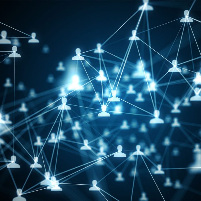 3d illustration connecting people on the internet, social network connection