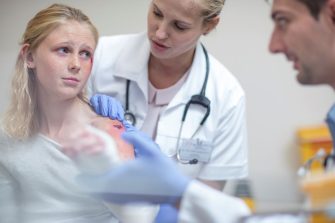 Girl in emergency department