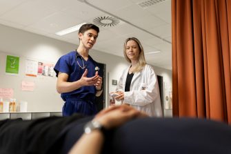 2 people in a hospital