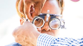 Man undergoing eye test