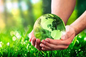 green earth in hands