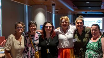 (L-R): Kris Pierce, Rachel Callander, Dalal Dawood Baumgartner, A/Prof Emma Palmer, Emma Bonser, and Jess Short at the Rare Diseases Day 2026