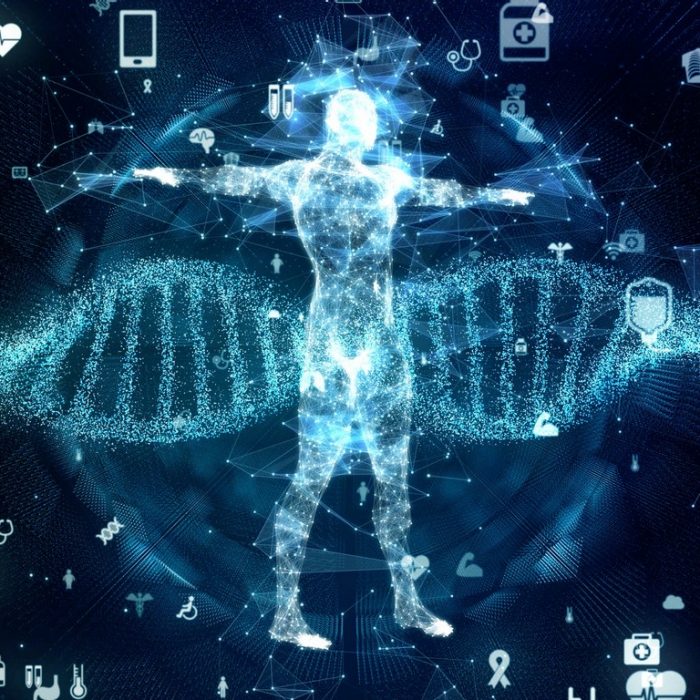 Genetic engineering concept. DNA. Gene therapy. Medical technology.