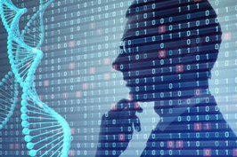 Man contemplating DNA