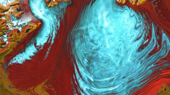 Aerial view of glacial