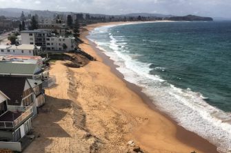 Coastal erosion at affecting properties at Collaroy Beach