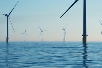 wind power plant on ocean