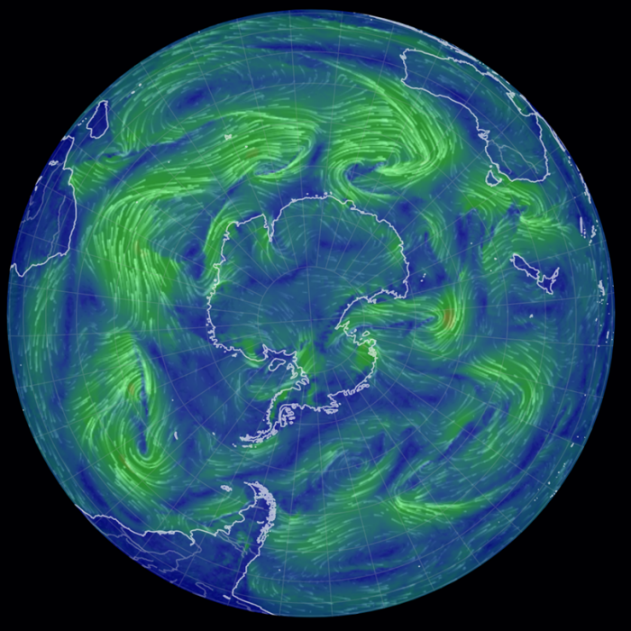 Diagram of Earth showing currents