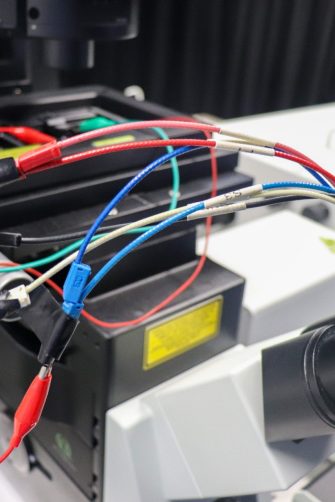 A microscope that has been retrofitted with technology enabling much more detailed cellular imaging