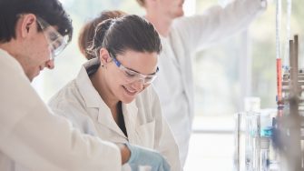 Students working on experiments in the Chemical Science building UNSW.