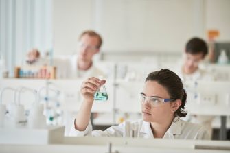 Students working on experiments in the Chemical Science building UNSW.