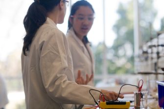 Two scientists in a lab