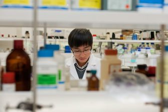 Chemistry student in lab