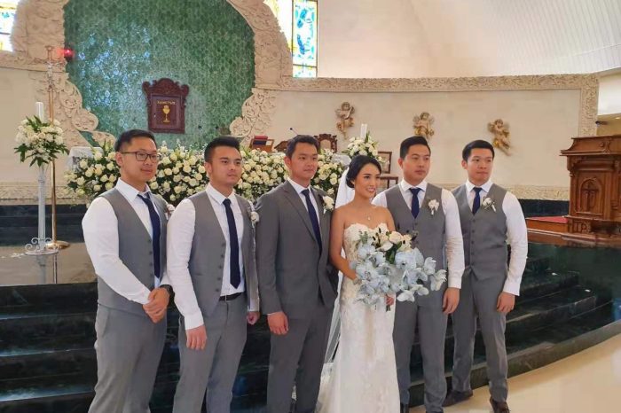 Richard's wedding with two best men from the group, Bali, 2019