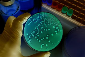 Close up of network data flowing through nanowires.