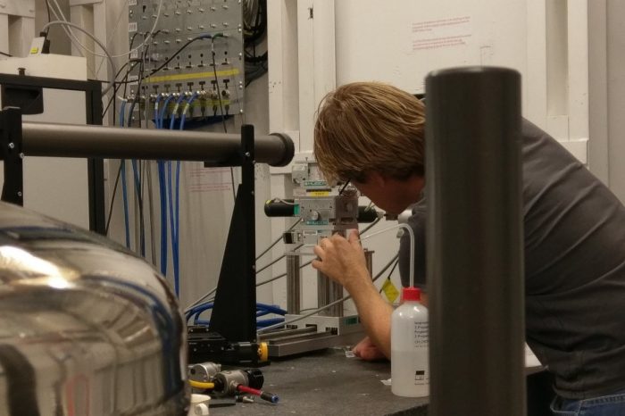 Man working with scientific equipment