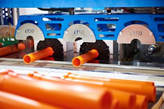 Machine for the production of plastic pipes