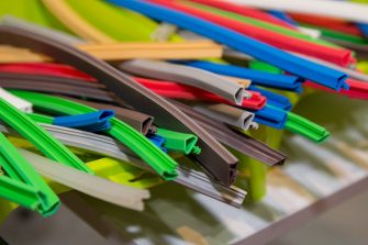 Variety of colored extruded rubber seals