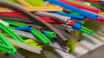 Variety of colored extruded rubber seals