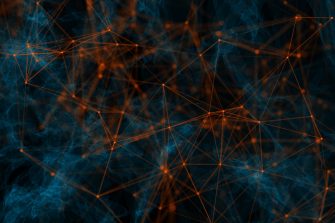 Abstract polygonal mesh background. Technology and connectivity concept. 3D Rendering