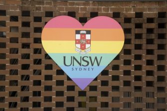 Photo of UNSW Pride Month symbol on campus