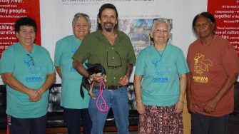 The Dharriwaa Elders Group Elders Council: Sandra Suey Thorne, Elizabeth Williams, Rick Townsend, Margaret Pallister and Norma Kennedy