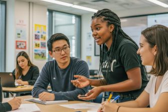 Collaborative Learning Diverse Students Engaging in Group Study and Discussion