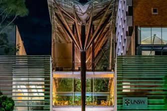 Photograph of the exterior of the scientia building located on the UNSW Kensington campus