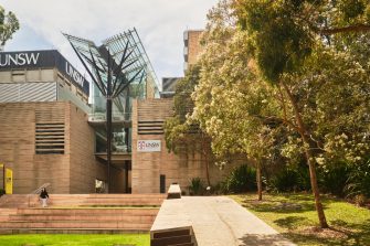 Students on the main walkway at UNSW Kensington.