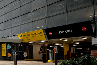 entrance of barker street parking at unsw campus