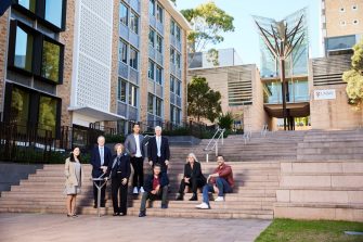 UNSW 2021 Alumni Award winners: Jessie Tu, Philip Lowe, Alison Creagh, Will On, Nicholas Talley, Khadim Ali, Cassandra Goldie and Rob Hango-Zada.