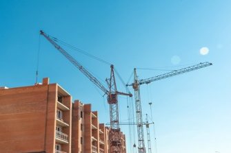 construction site with cranes