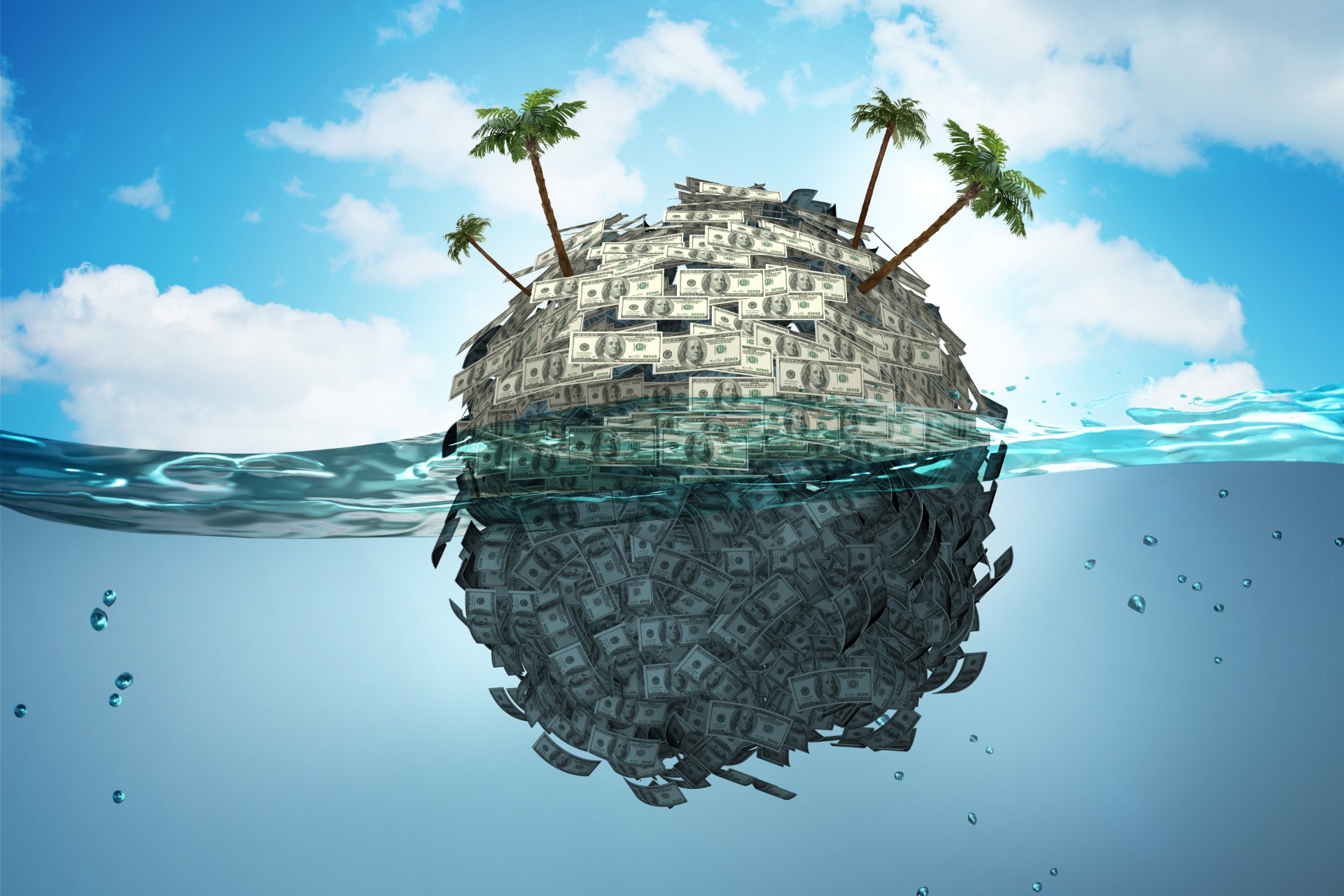 Offshore accounts concept  - 3d rendering