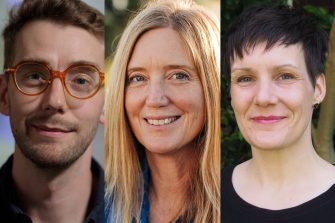 A headshot image of a man and two women.