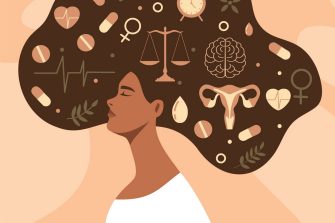 Illustrated group of women's shadows