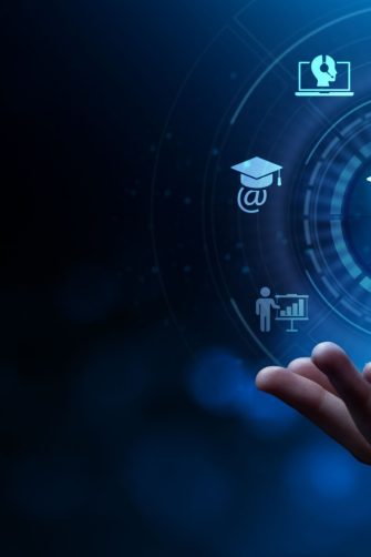 E-learning Online education Webinar Training  Seminar Personal development concept.