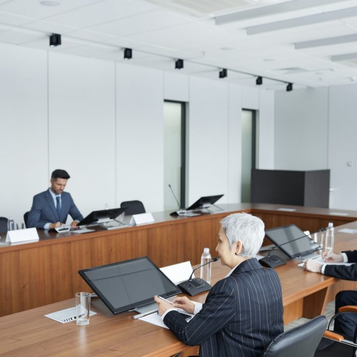 People in corporate meeting