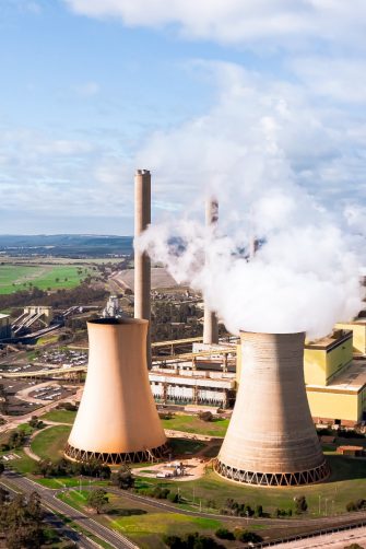 Power plant emitting smoke