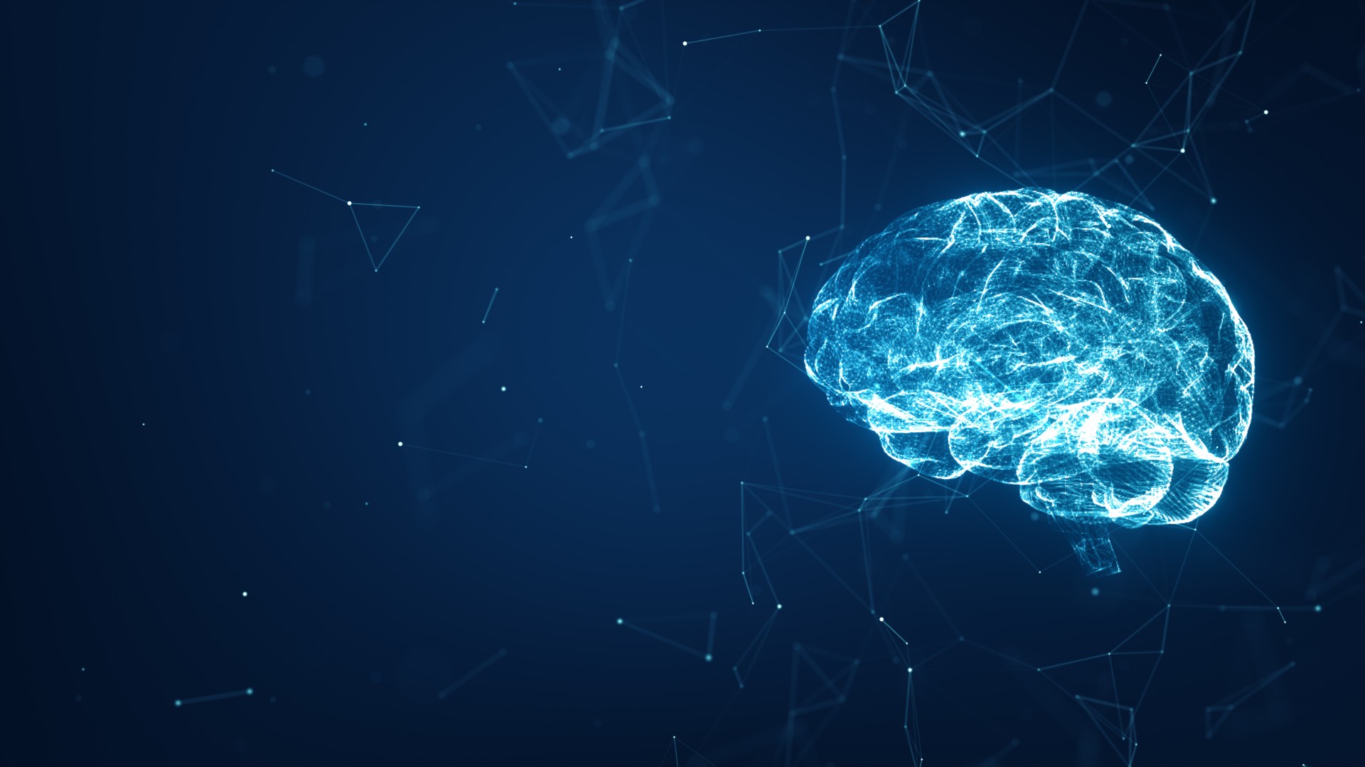 Artificial intelligence (AI). Big data flow analysis, Data mining, deep learning modern computer technologies. Futuristic Cyber Technology Innovation. Brain representing artificial intelligence.