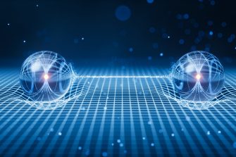 Physics quantum and quantum entanglement, 3d rendering. 3D illustration.