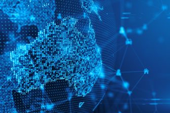 Australia cybersecurity network information technology for internet of things IOT with big data cloud computing using artificial intelligence AI - 3D Illustration Render