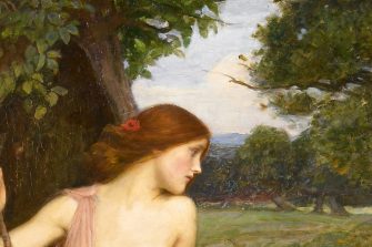 A close up of Echo from John William Waterhouse's painting Echo and Narcissus