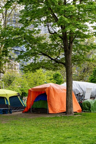 Possessions in a car depicting rough sleeping