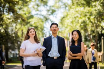 Students walking down the UNSW main walkway