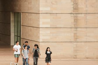 Students walking at Kensington campus