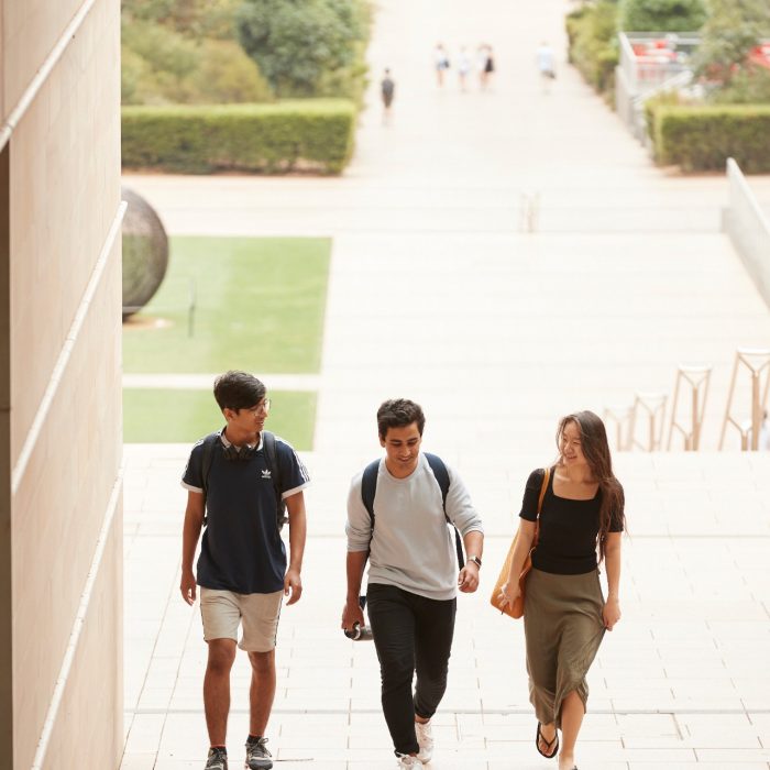 Students walking at Kensington campus