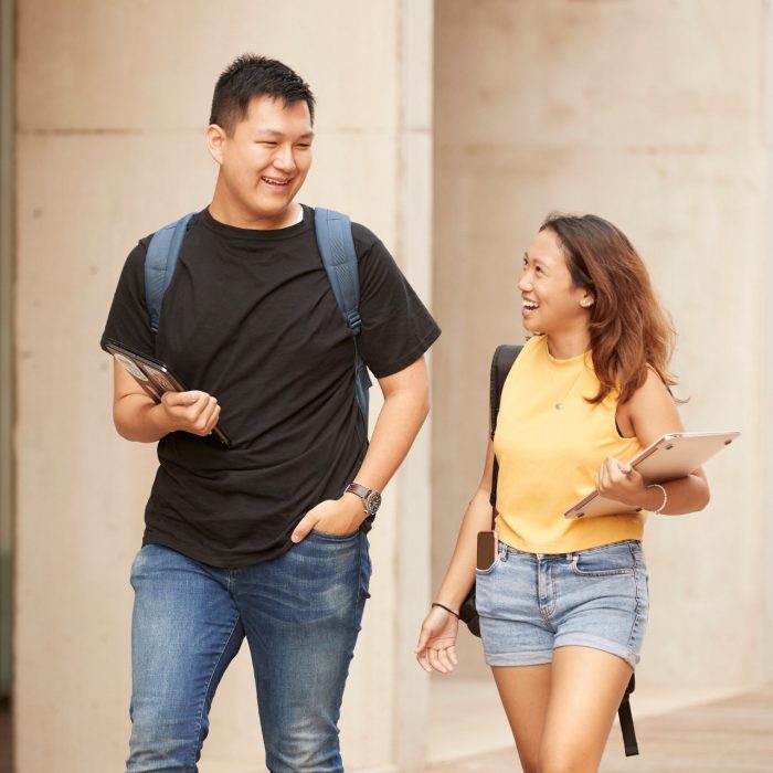 Students walking at Kensington campus
