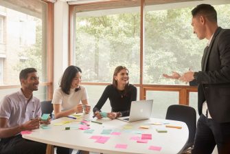 Postgraduate students in class